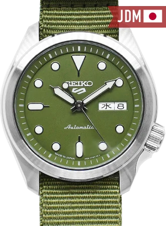 Men's Seiko Anniversary Style Watches-Seiko 5 Sports “Sports Style” Military Green 40 Ref. SBSA055
