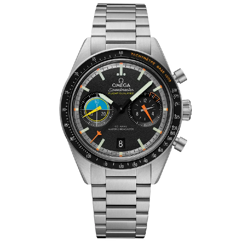 Women's Chronograph Watches for Orienteering-OMEGA Seamaster Pilot 40.85mm Black Dial Automatic Chronograph Gents Watch 33210415101002