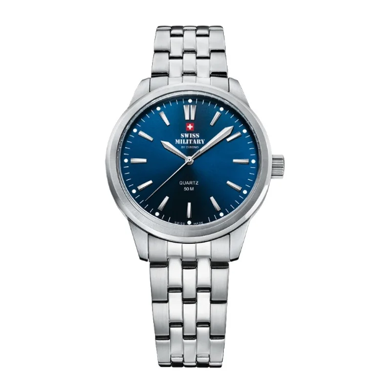 Men's Military Watches with Disaster Relief-Quartz 3-Hand 33mm Stainless Steel Band