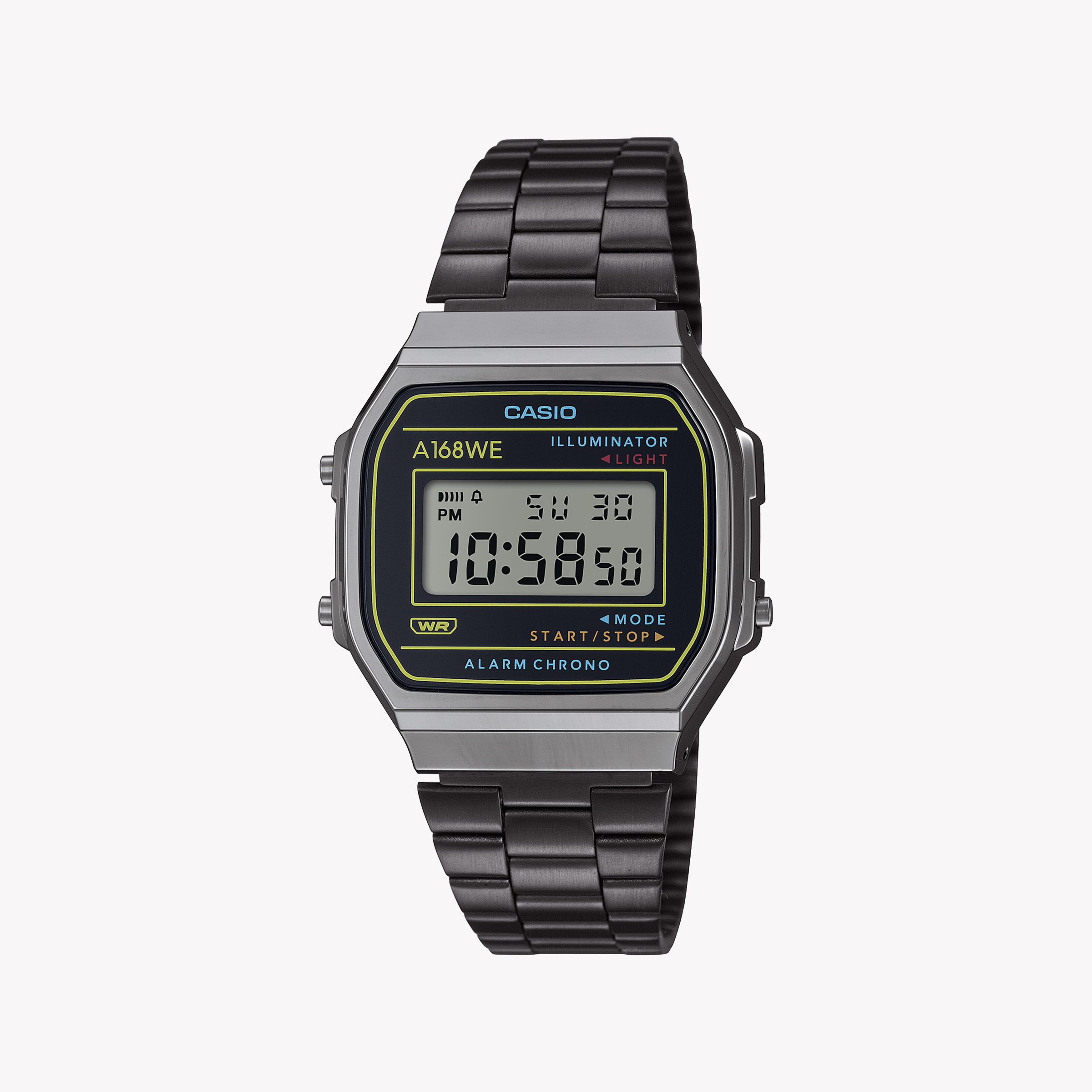 Men's Digital Watches with Minimalist Style-Casio Unisex Silver Stainless Steel, Gray | A168WEHB-1ADF