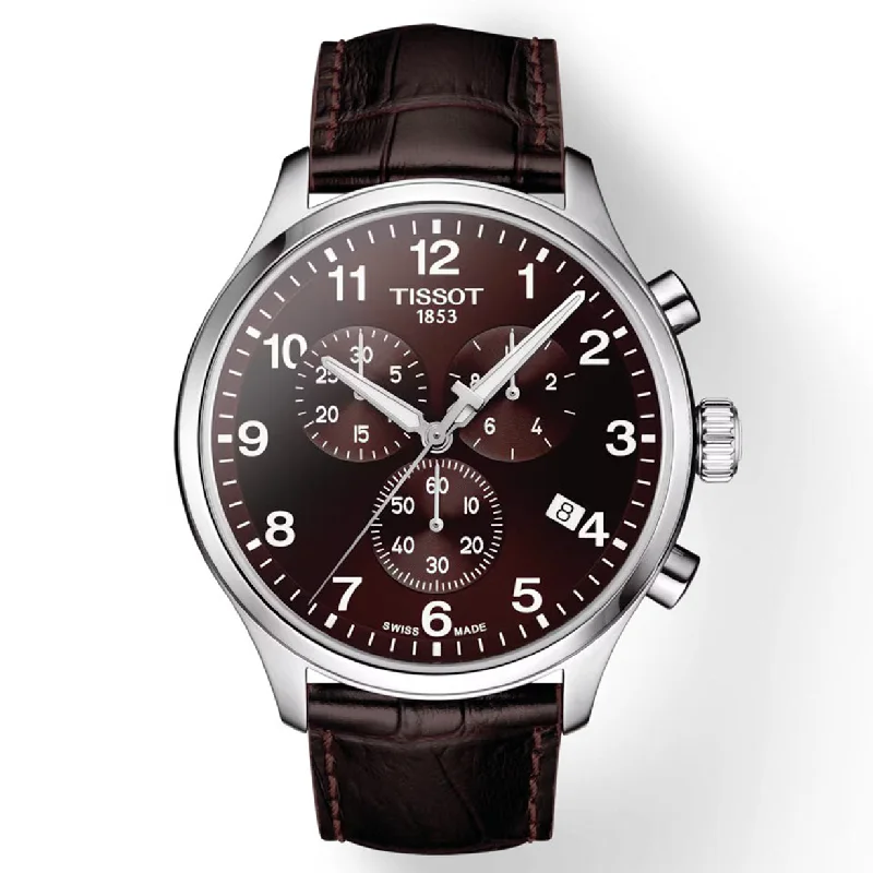 Women's Heritage Watches with Radio Frequency-Tissot T-Sport Brown Dial Men 45mm