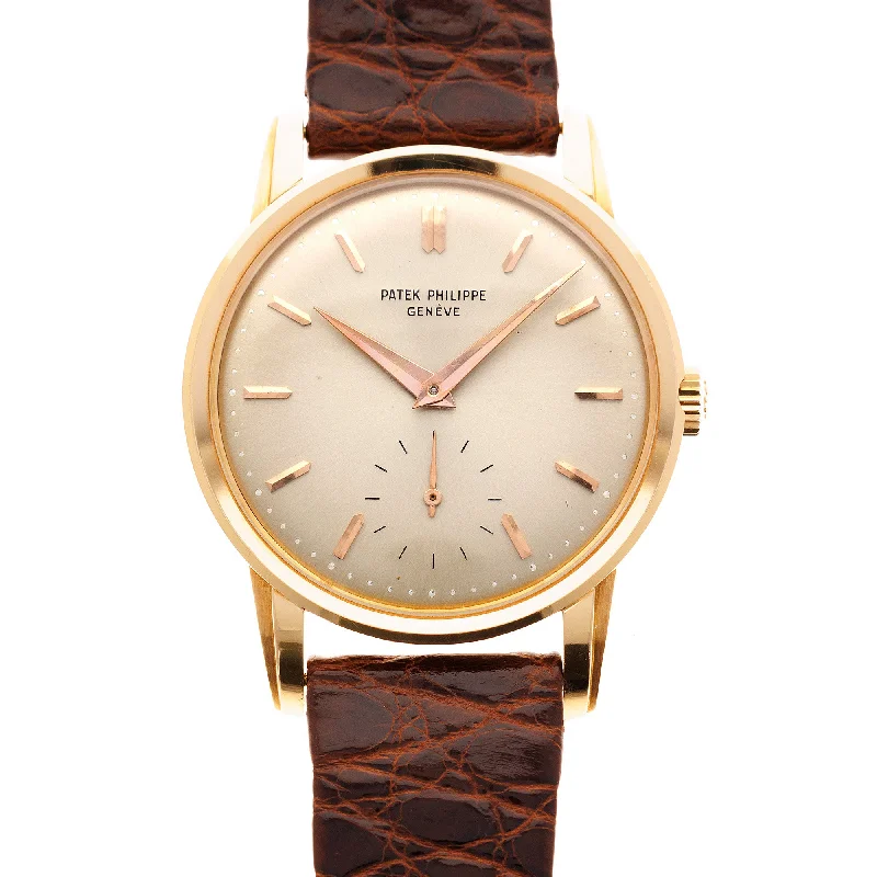 Men's Patek Philippe Watches with Barometer Calibration-Patek Philippe Rose Gold Calatrava Watch Ref. 2452 in Untouched Condition