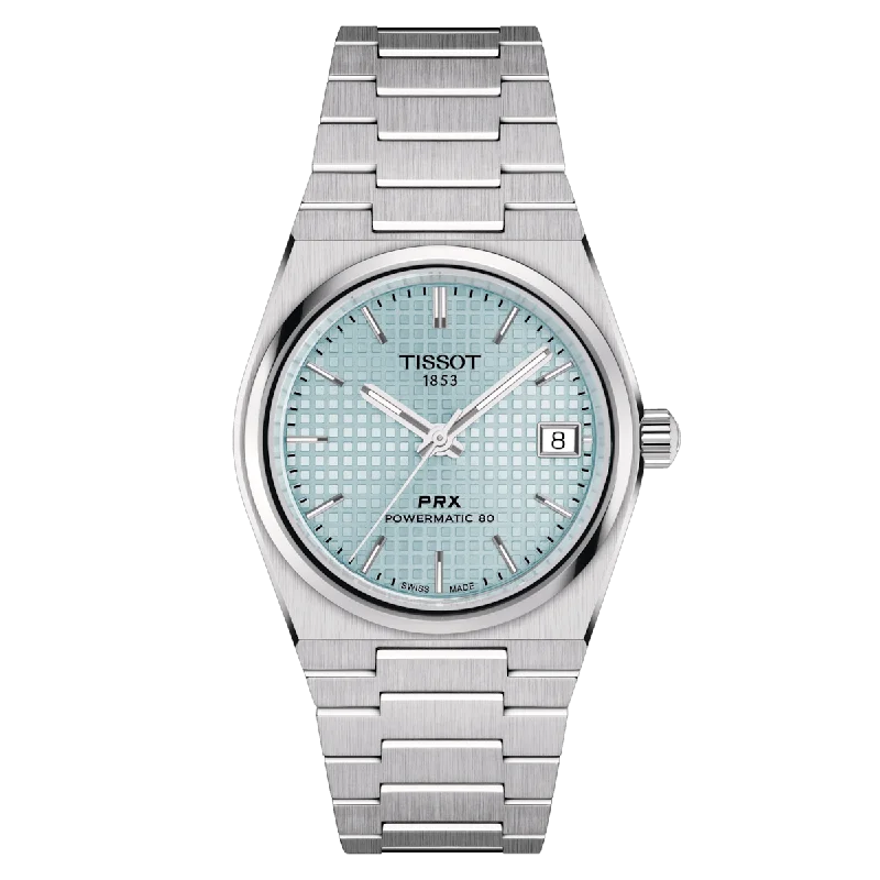 Women's Heritage Watches with Morse Code Feature-Tissot T-Classic PRX Blue Dial Women 35mm T1372071135100