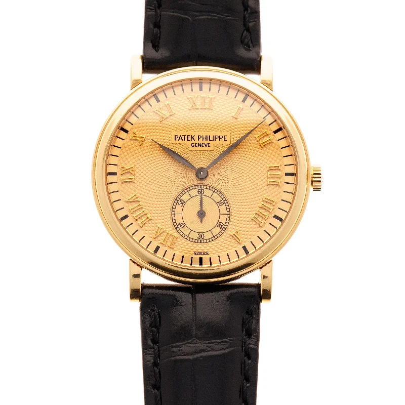 Men's Patek Philippe Watches with Dual Time Zones-Patek Philippe Yellow Gold Calatrava Ref. 5022