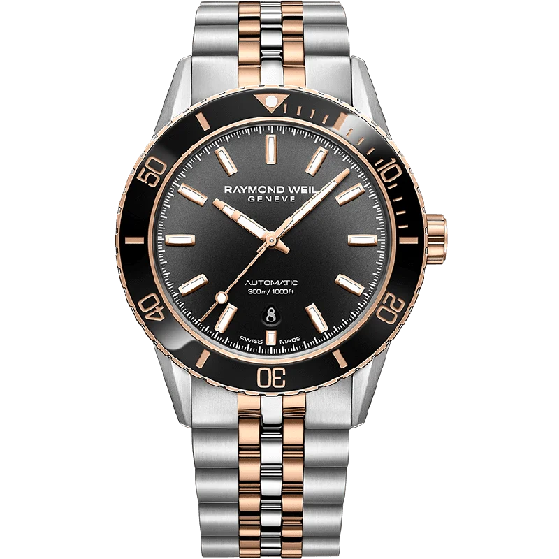 Men's Round Case Style Dress Watches for Classic Look-Raymond Weil Freelancer  Men's Silver Watch 2775­-S51-20051