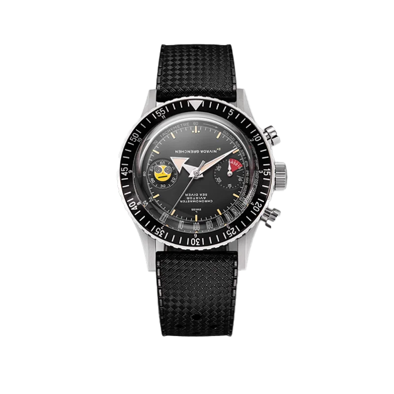Women's Chronograph Watches for UV Protection-Nivada Grenchen x Time+Tide x seconde/seconde/ ChaosMaster "Swirly" Limited Edition