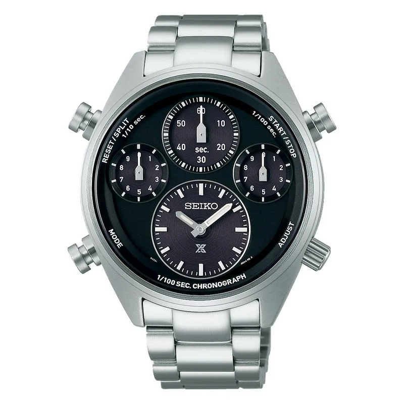 Women's Chronograph Watches for Timeless Style-Seiko Prospex Panda One Hundredth of a Second Speedtimer Solar Chronograph