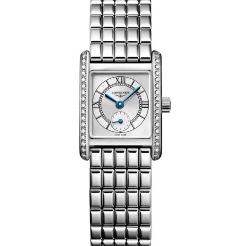 Women's Pilot Watches with Customized Style Inspiration-Longines Mini Dolcevita Sunray Silver Dial Women 21.5mm