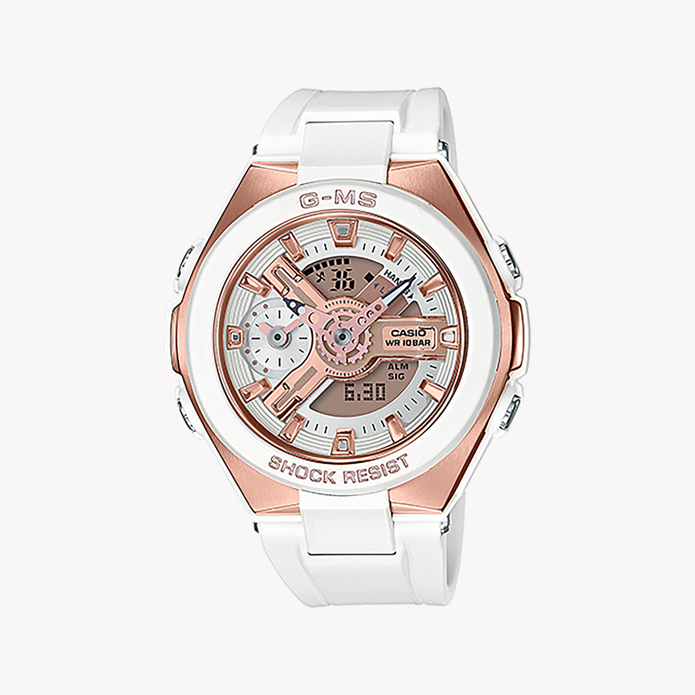 Men's Digital Watches for Workouts-BABY-G MSG-400G-7ADR - SPORTY ELEGANCE UNLEASHED: Women's Chic White Digital Adventure Watch