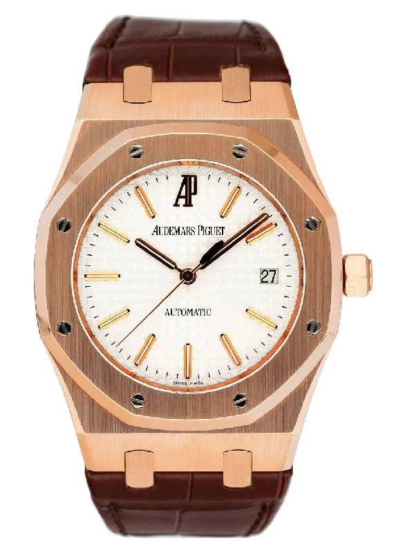 Men's Audemars Piguet Analog Design Watches-Audemars Piguet Royal Oak 15300OR White Dial Mens Watch