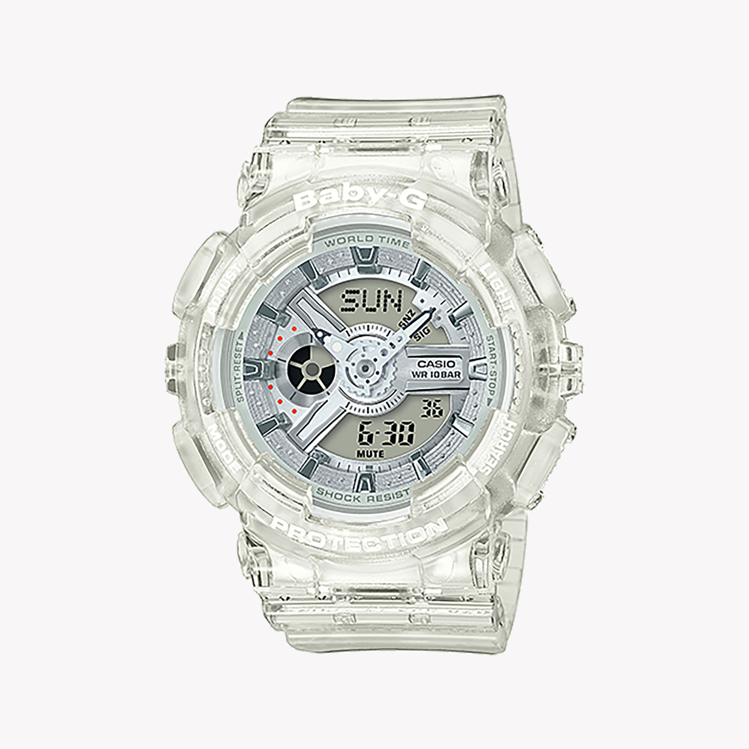 Men's Digital Watches for Weather Monitoring-BABY-G Women's White Resin Watch, Sporty Style | BA-110CR-7ADR