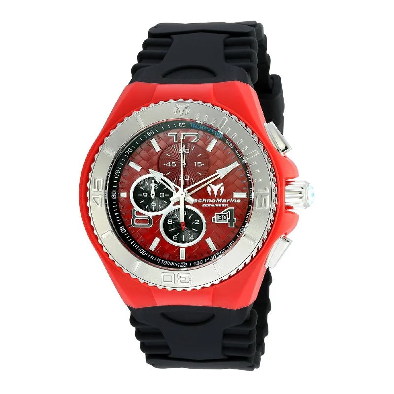 Men's Chronograph Watches for Retro Charm-TechnoMarine Men's TM-115113 Cruise JellyFish Chronograph Black Silicone Watch