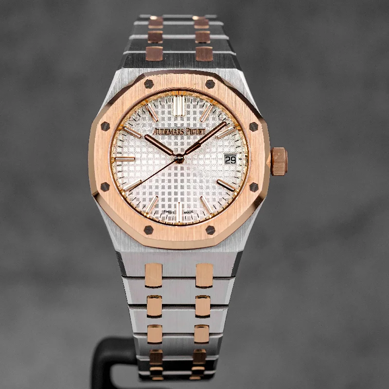 Men's Audemars Piguet Casual Wear Style Watches-ROYAL OAK 37MM 15550 TWOTONE ROSEGOLD WHITE DIAL (2023)