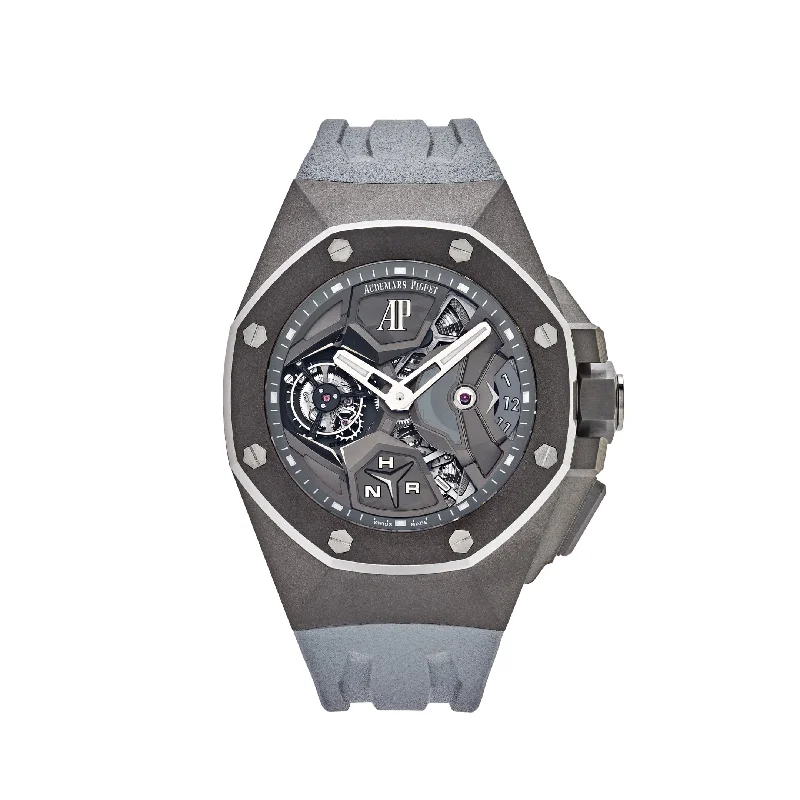 Men's Audemars Piguet Modern Style Watches-Audemars Piguet Royal Oak Concept 26589TI.GG.D006CA.01 Flying Tourbillon GMT Titanium Limited Edition of 30 (2019)