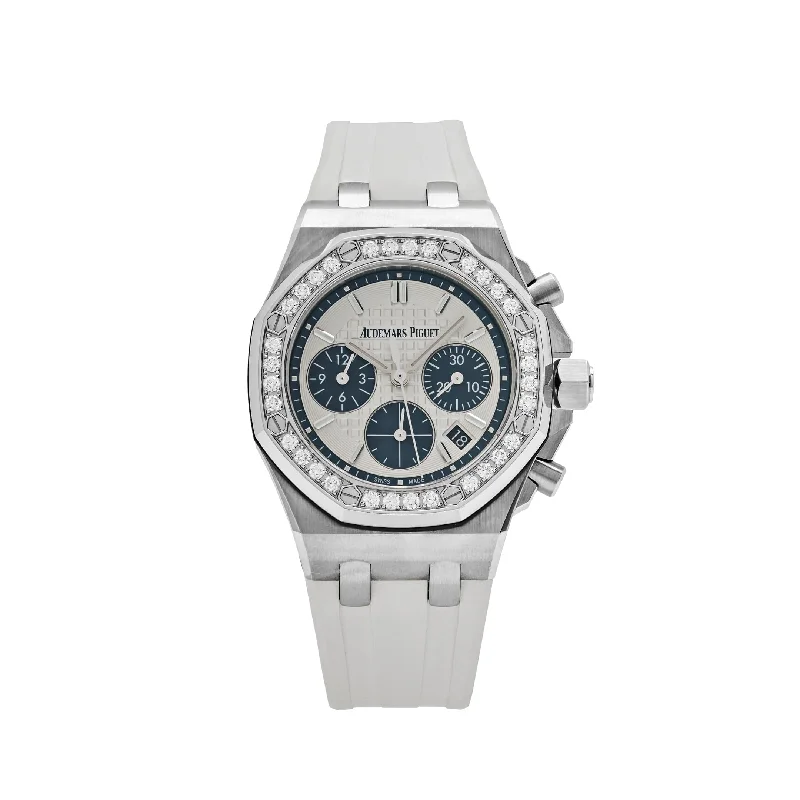 Men's Audemars Piguet Cushion Case Watches-Audemars Piguet Royal Oak Offshore 26231ST.ZZ.D010CA.01.A Stainless Steel Silver Dial Diamond Bezel (2021)