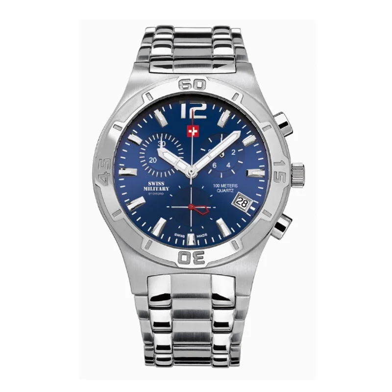 Men's Military Watches with War Memorial Edition-Quartz Chronograph 43mm Stainless Steel Band