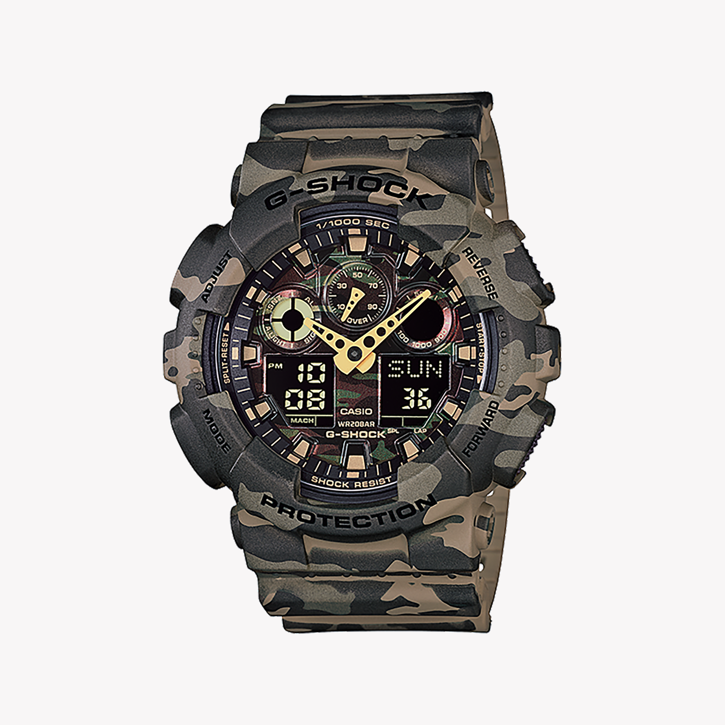 Men's Digital Watches with Hygrometer Feature-CASIO G-SHOCK GA100CM-5A ADVENTURE CAMO - MEN'S STYLISH & DURABLE TIMEPIECE