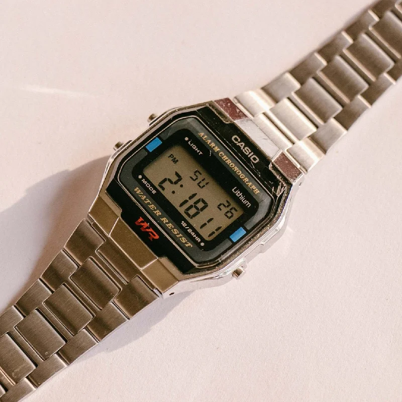 Women's Pilot Watches for Workouts-Casio 593 A163W Alarm Chronograph 34mm Silver-tone Quartz Watch Women's Pilot Watches for Workouts-Casio 593 A163W Alarm Chronograph 34mm Silver-tone Quartz Watch