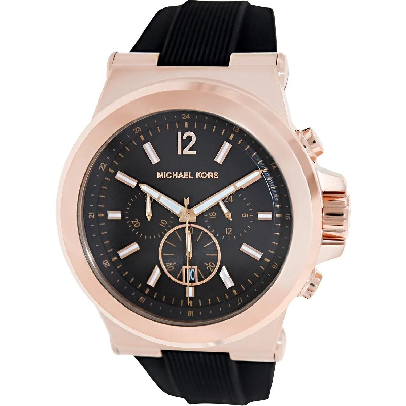 Men's Chronograph Watches for Special Occasions-Michael Kors Men's MK8184 Dylan Chronograph Black Rubber Watch