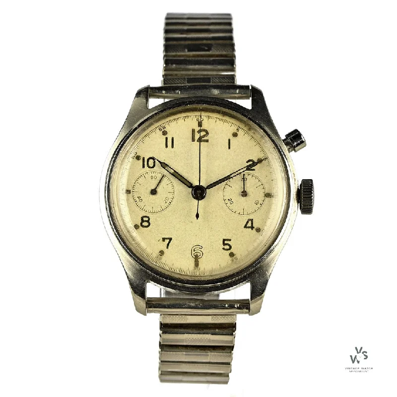 Men's Military Watches with War Memorial Edition-Lemania Series 1 - A Royal Navy Single Pusher with Case Back Reference H.S /|\ 9 5612 - c.1945