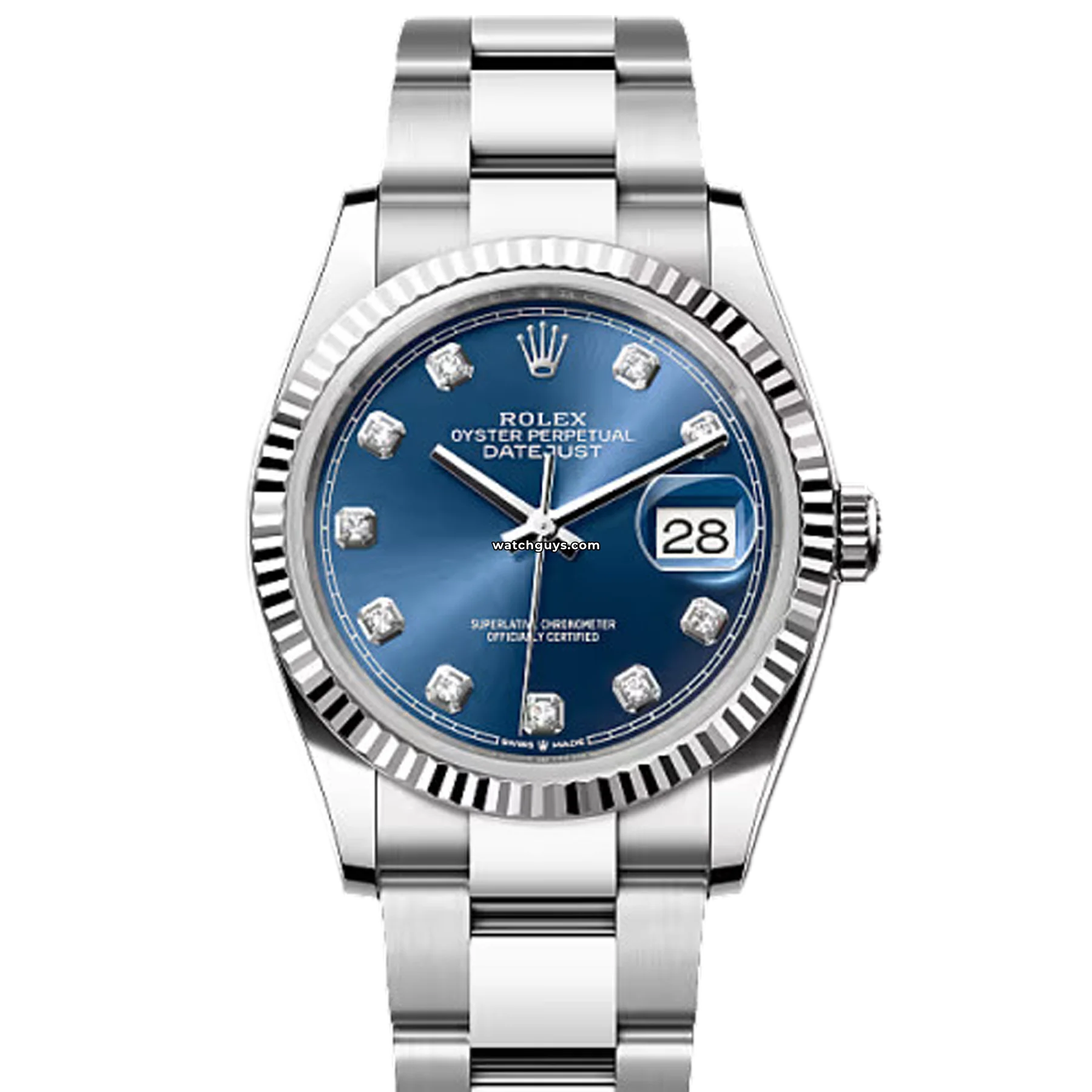 Women's Rolex Retro Design Watches-Rolex Datejust 126234 Blue Diamond Oyster