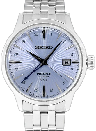 Men's Seiko Office Wear Watches-Presage Cocktail Time GMT Blue Ref. SARY241
