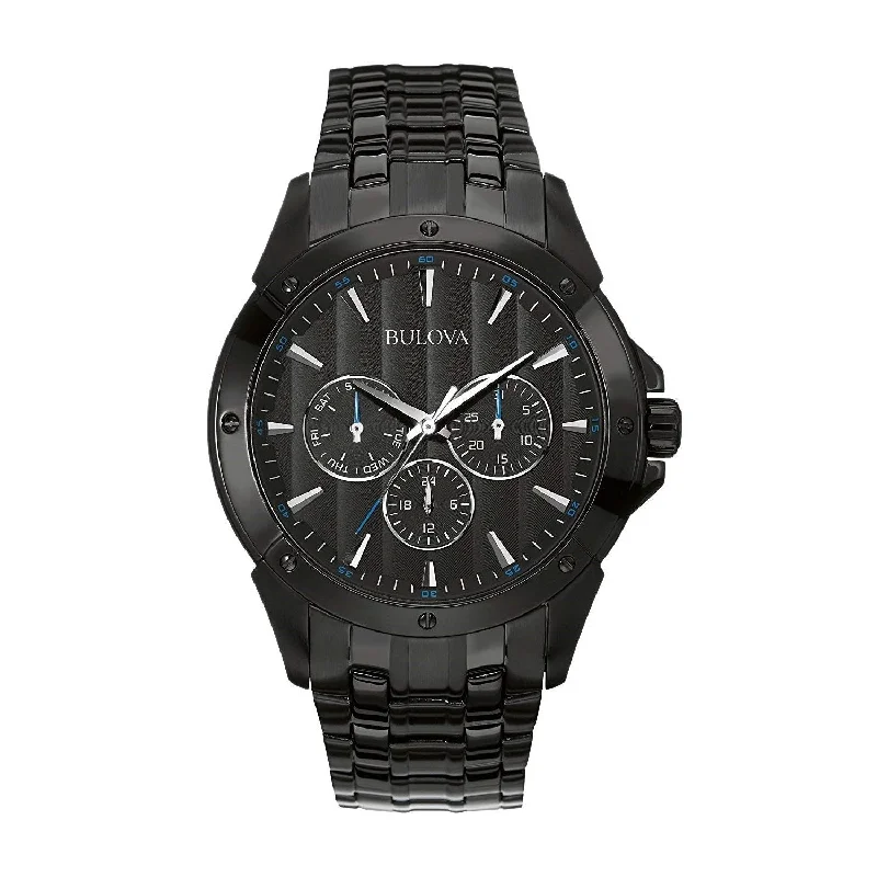 Men's Chronograph Watches for Workouts-Bulova Men's 98C121 Classic Black Stainless Steel Watch