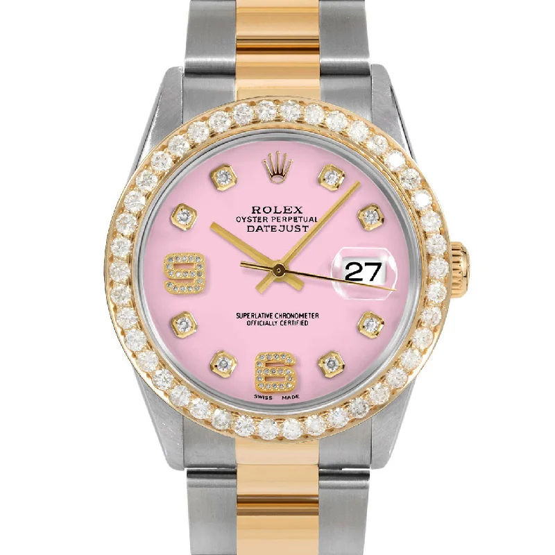 men's Rolex watches with Clous de Paris dial -​Rolex Datejust 36mm | 16233-PNK-8DA69-25CT-OYS