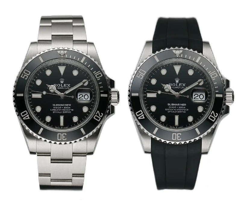 men's Rolex watches with mother-of-pearl dial -​41mm Date Steel Black Dial With RubberB Full Set 2022