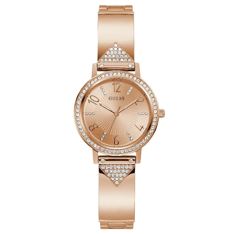 Men's Rectangular Case Dress Watches for Unique Shape-Guess GW0474L3 Ladies Tri Luxe Rose Gold Watch