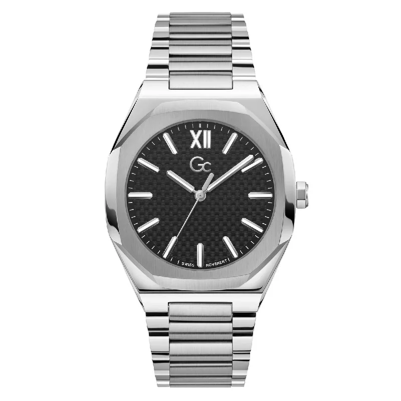 Women's Chronograph Watches with Countdown Timer-Gc Black Dial Tonneau Case Quartz Analog Men Watch