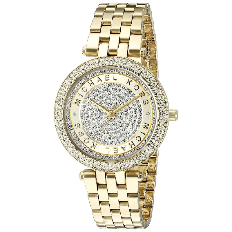Women's Chronograph Watches for Fitness Tracking-Michael Kors Women's MK3445 Mini Darci Crystal Gold-Tone Stainless Steel Watch