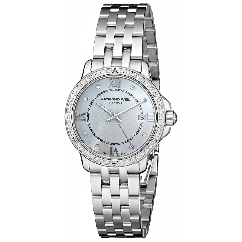 Women's Chronograph Watches with Advanced Materials-Raymond Weil Women's 5391-STS-00995 Tango Diamond Stainless Steel Watch