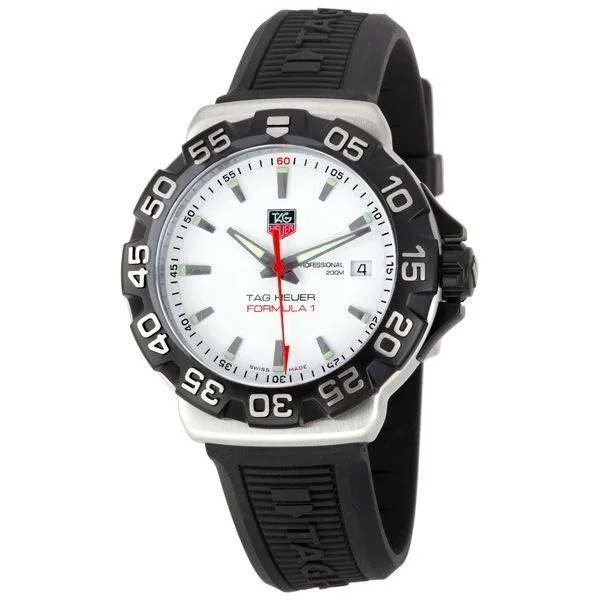 Men's Chronograph Watches for Temperature Monitoring-Tag Heuer Men's WAH1111.FT6024 Formula 1 Black Rubber Watch