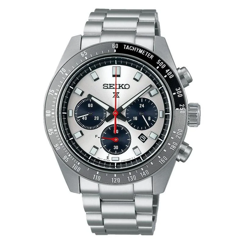 Women's Chronograph Watches with Smart Features-Seiko Prospex Speedtimer Go Large Solar Chronograph Watch - SSC911P1
