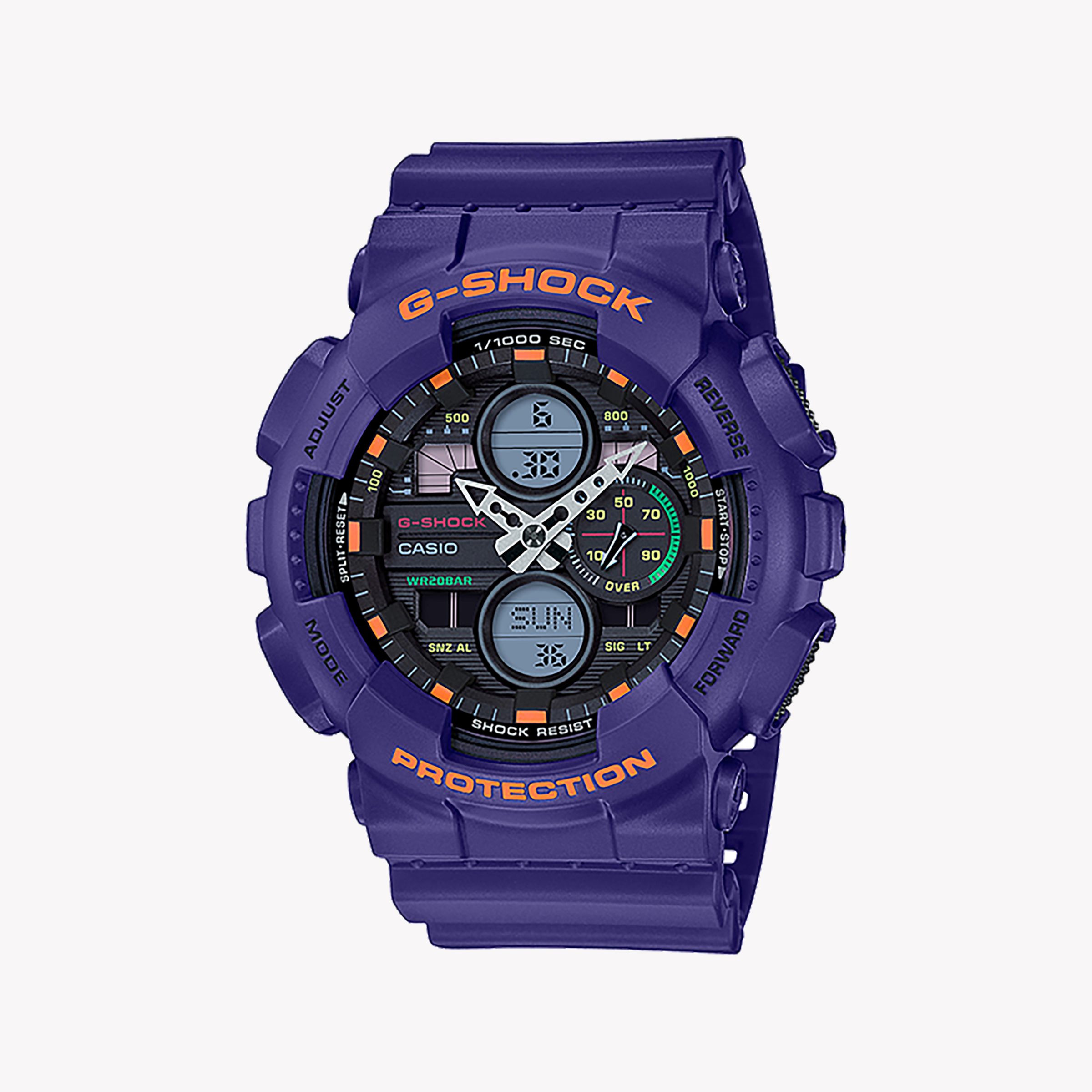 Men's Digital Watches with Vintage Inspiration-CASIO G-SHOCK GA-140-6ADR PURPLE POWER - ADVENTUROUS MEN'S TIMEPIECE