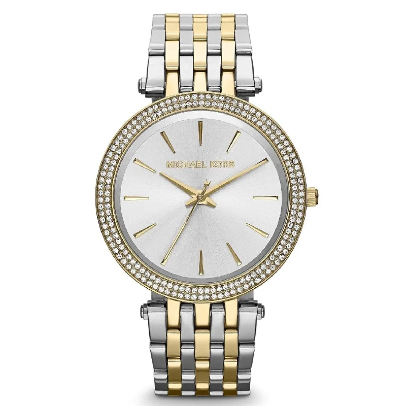 Women's Chronograph Watches with Luxury Materials-Michael Kors Women's MK3215 Darci Crystal Two-Tone Stainless Steel Watch