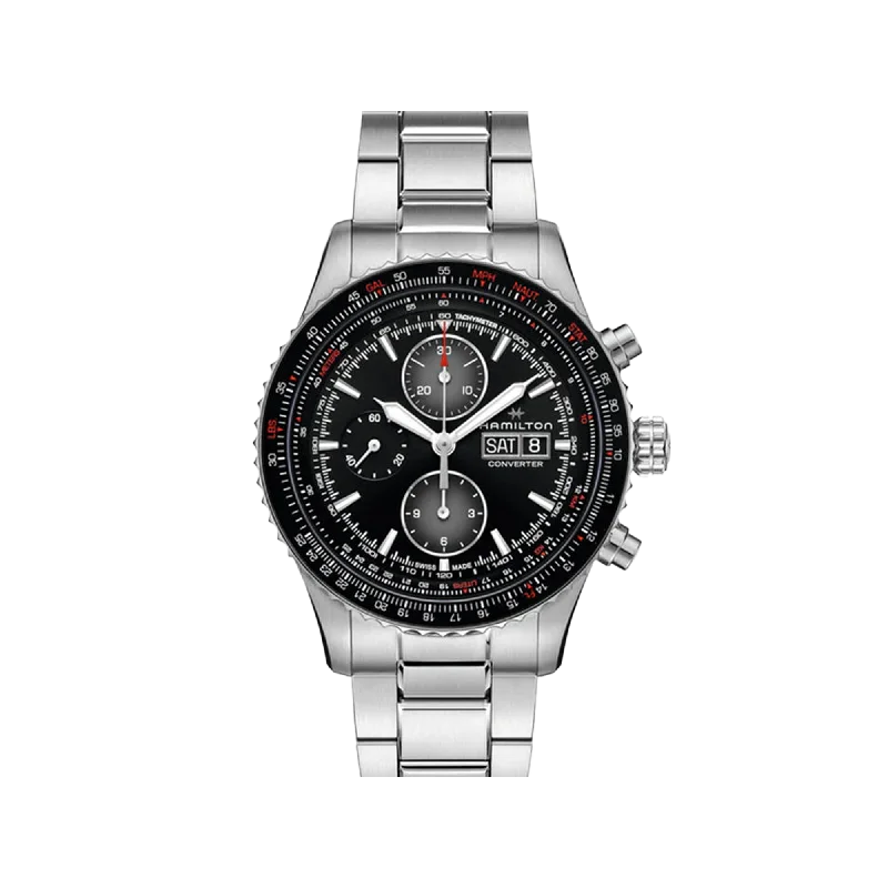 Women's Chronograph Watches for Weather Monitoring-Hamilton Khaki Aviation Converter Auto Chrono