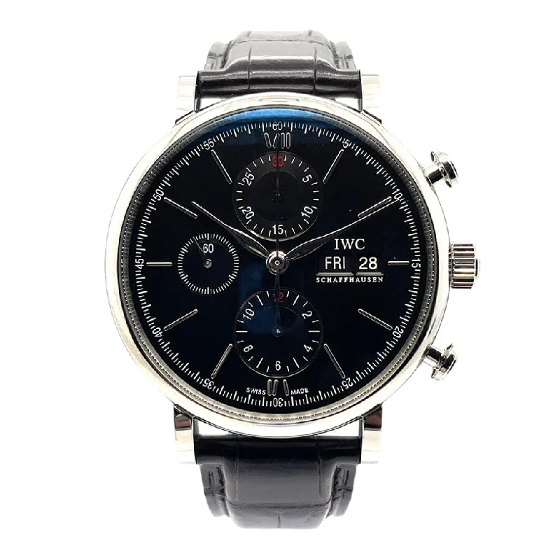 Women's Military Watches with Classic Design-IWC Portofino Chronograph IW391008 - New/Old Stock