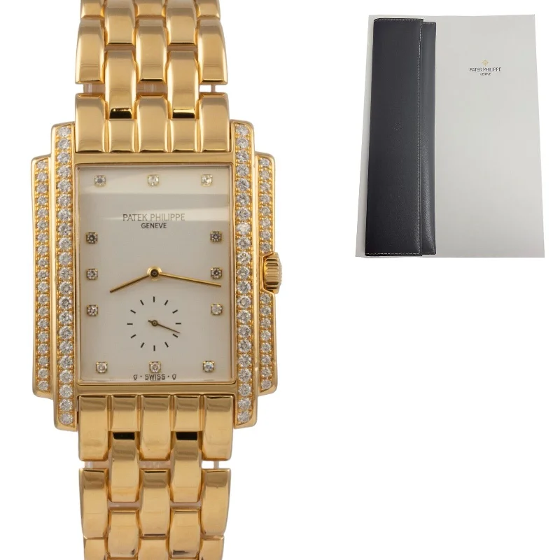 Patek Philippe Luxury Design Watches for Women-Patek Philippe Gondolo 18k Yellow Gold Diamond Manual 5025/1J 5025 Watch 1995