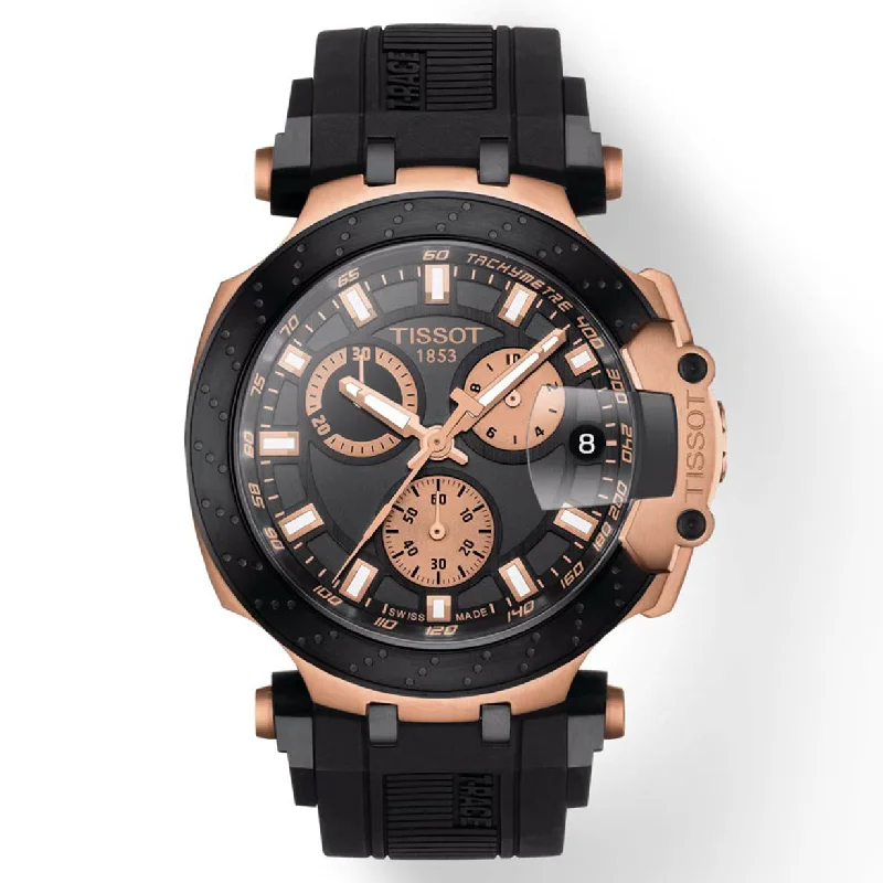 Women's Heritage Watches with Tactical Design-Tissot T-Sport Black Dial Men 43mm