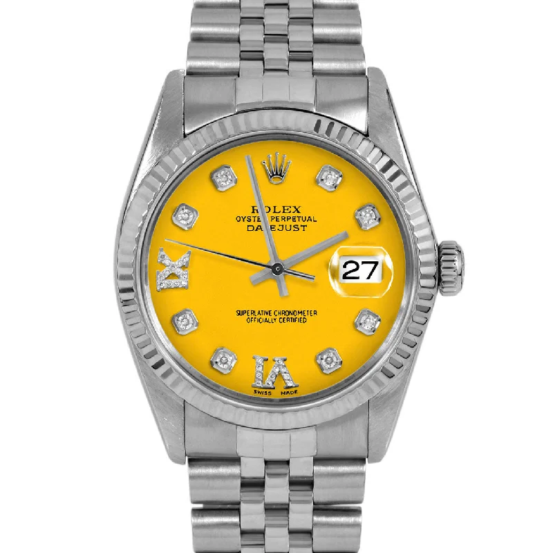 men's Rolex watches with mother-of-pearl dial -​Rolex Datejust 36mm | 16014-YLW-8DR69-FLT-JBL