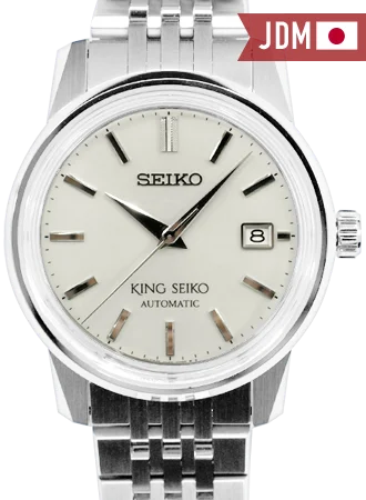 Men's Seiko Pilot Watches-“King Seiko KSK” Mechanical Automatic White Ref. SDKA005