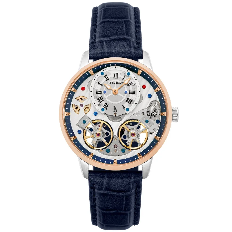 Men's Spring Design Dress Watches for Garden Parties-Thomas Earnshaw Brewster Double Barrel Watch ES-8273-03