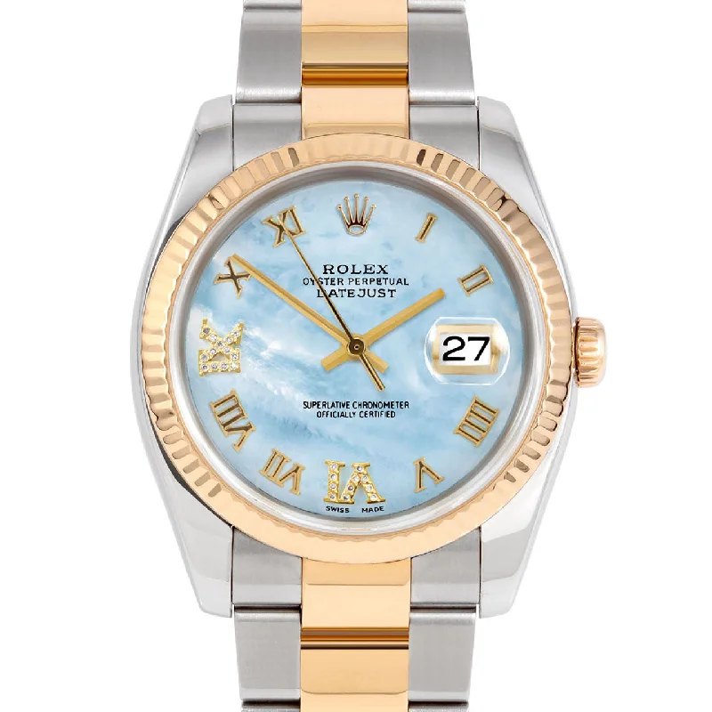Best men's Rolex watch for small wrists under 40mm -Rolex Datejust 36mm | 116233-LBMOP-RDR69-FLT-OYS
