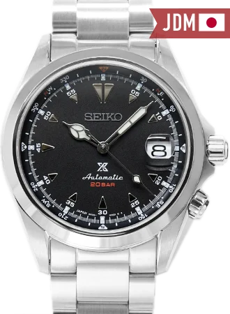 Men's Seiko Spring Design Watches-Prospex Alpinist Sharks Tooth Black Ref. SBDC087