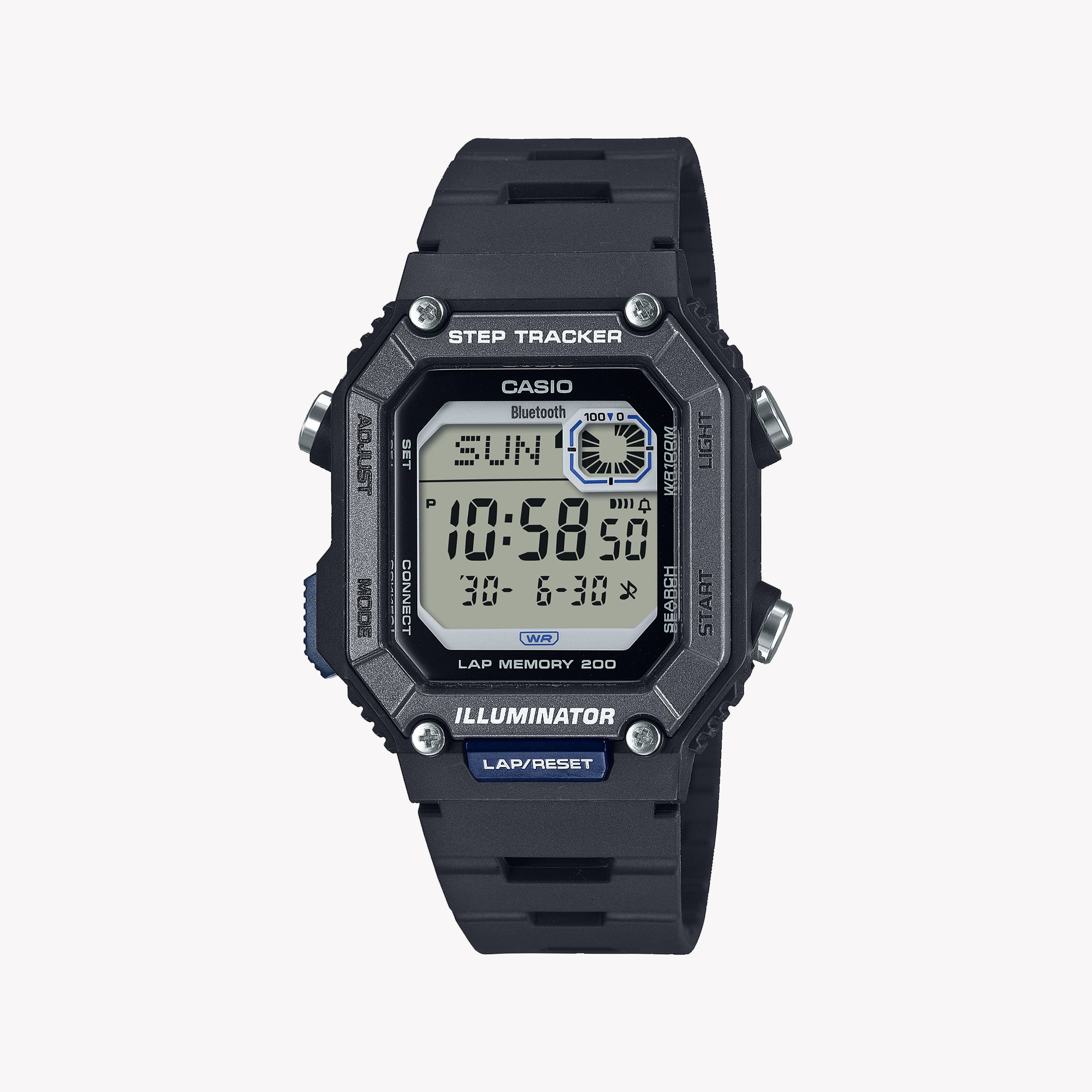 Men's Digital Watches for Law Enforcement-Casio Unisex Black Resin Watch, Digital Dial | WS-B1000-1AVDF