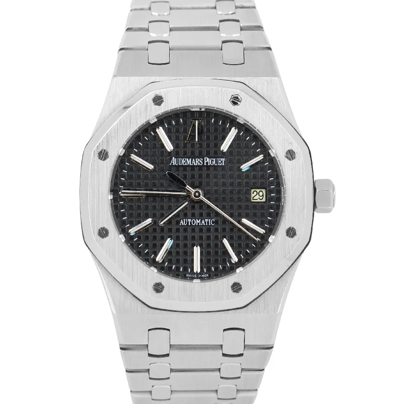 Audemars Piguet Thick Case Style Watches for Women-Audemars Piguet Royal Oak BLACK 39mm Stainless Steel Automatic Watch 15300ST