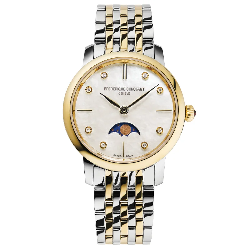 Men's Winter Design Dress Watches for Ski Resorts-Frederique Constant Laddies Slimline Two-Tone  FC-206MPWD1S3B