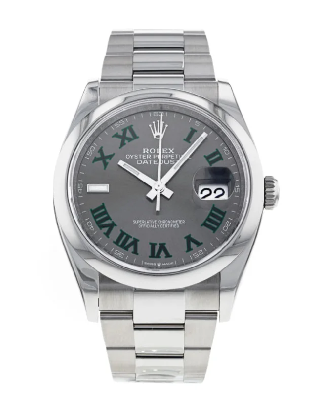 men's Rolex watches with date display -​Rolex Datejust Slate Roman Numeral Men's Watch